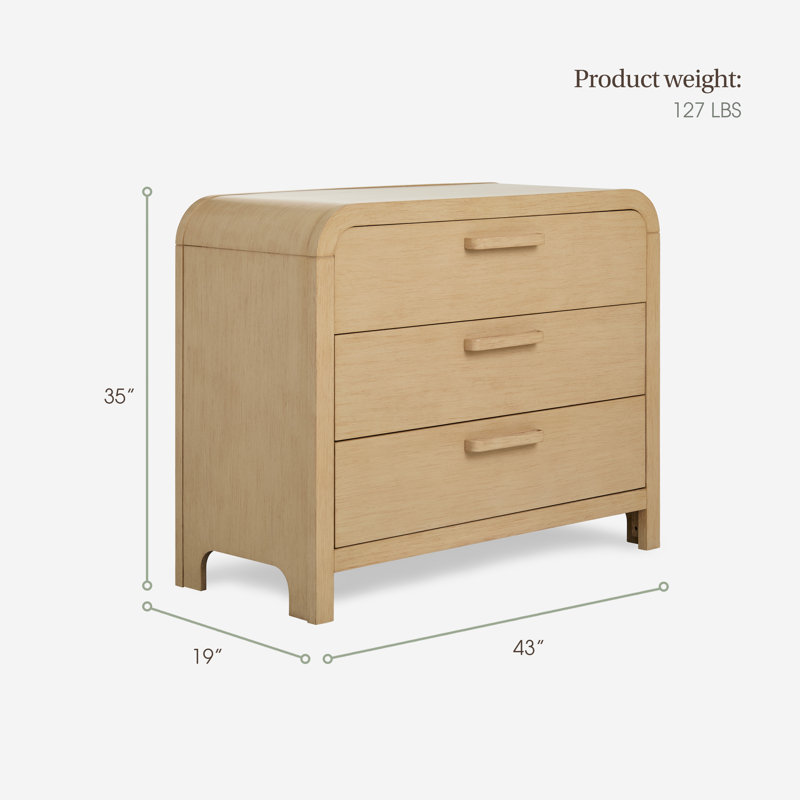 Commode 3 tiroirs Evolur Cove Commode de rangement moderne avec tiroirs spacieux