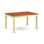 Ensemble de salle à manger 5 pièces comprenant une table rectangulaire avec rallonge papillon et 4 chaises de cuisine, couleur babeurre et cerisier-31152918-31152917