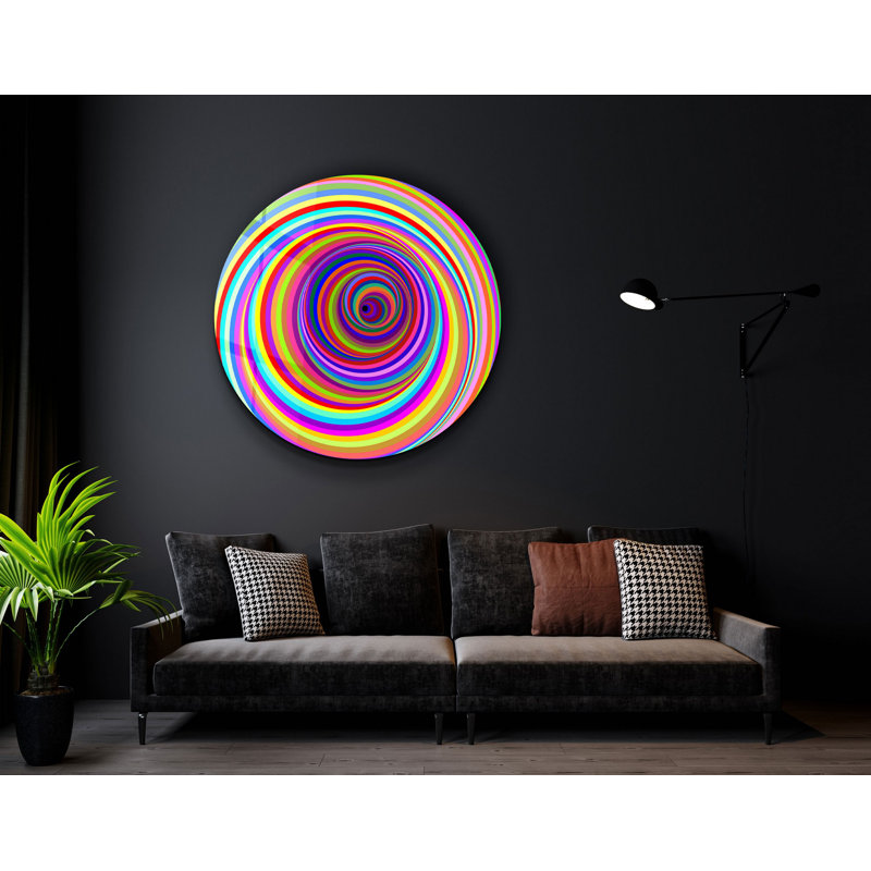 Superbe peinture en verre trempé de 31,5 po x 31,5 po | 100% verre trempé, épaisseur: 0,16 pouce | Œuvre d'art imprimée aux UV pour la décoration de la maison, parfaite pour le salon ou le bureau, élégante et facile à accrocher