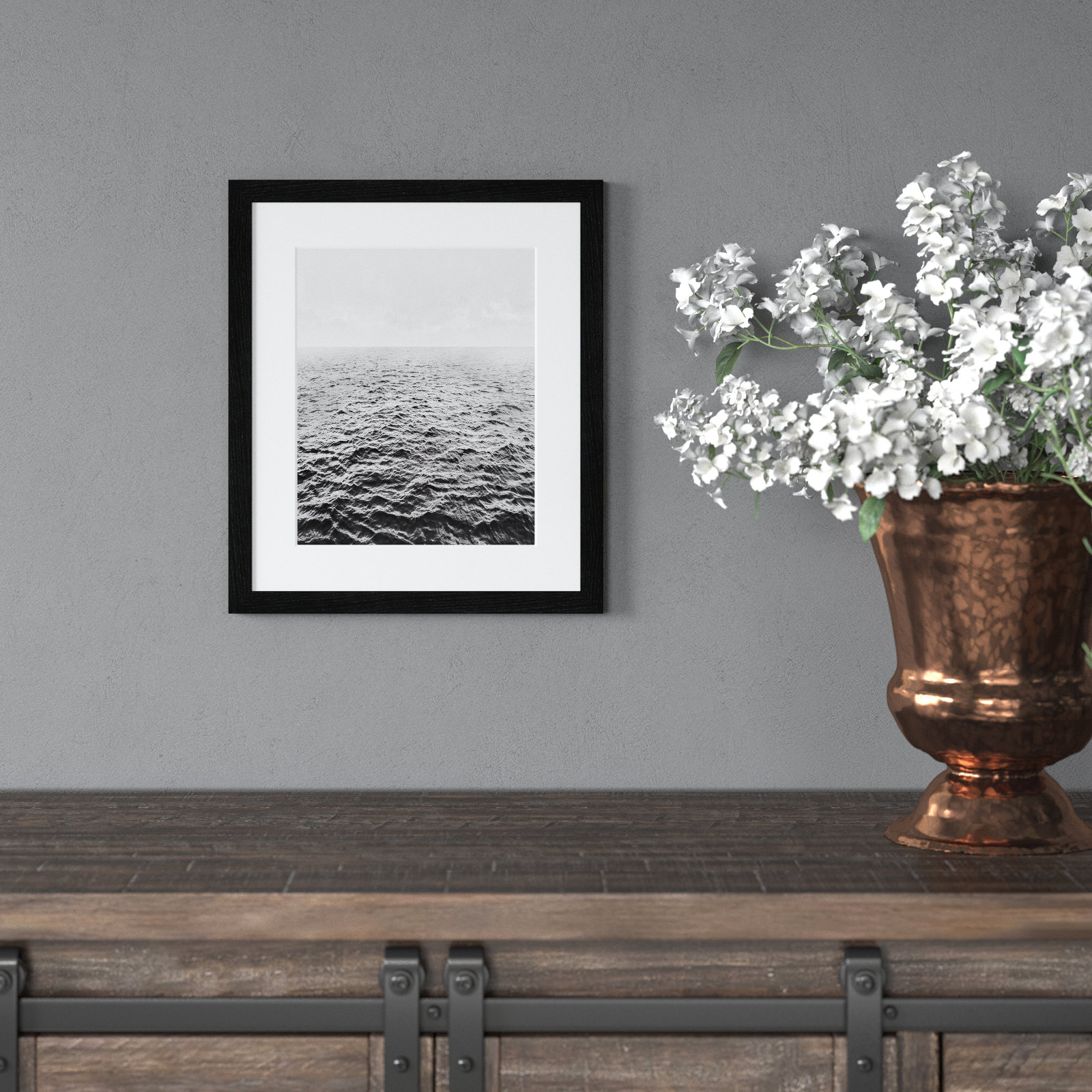 Anali "Rolling in" Print by Mike Calascibetta, 13" W x 15" H x 0.75" D, Black Wood Grain