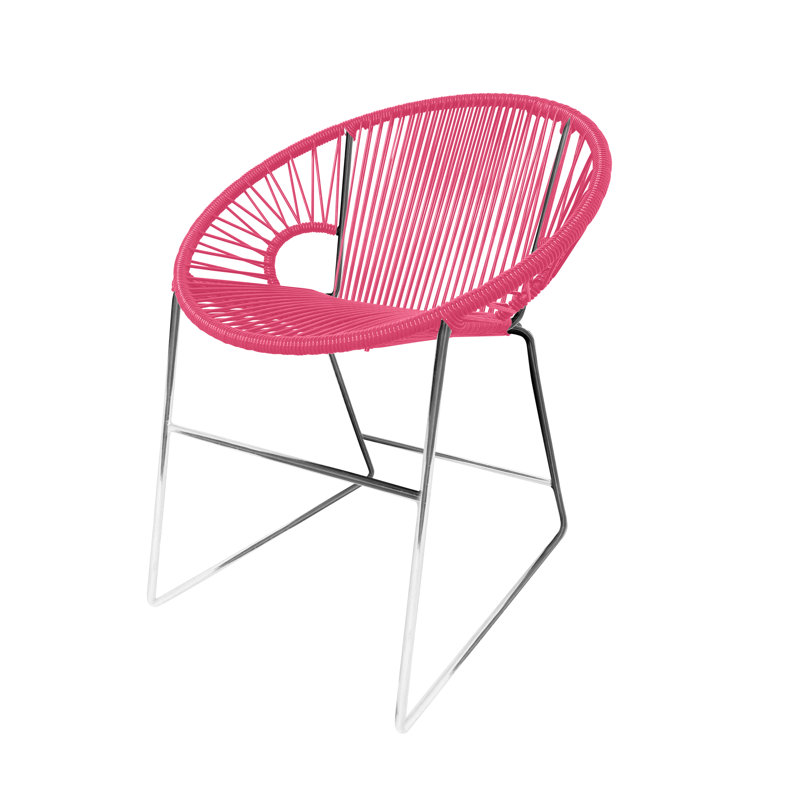 Chaise de patio Puerto, Rose / chrome