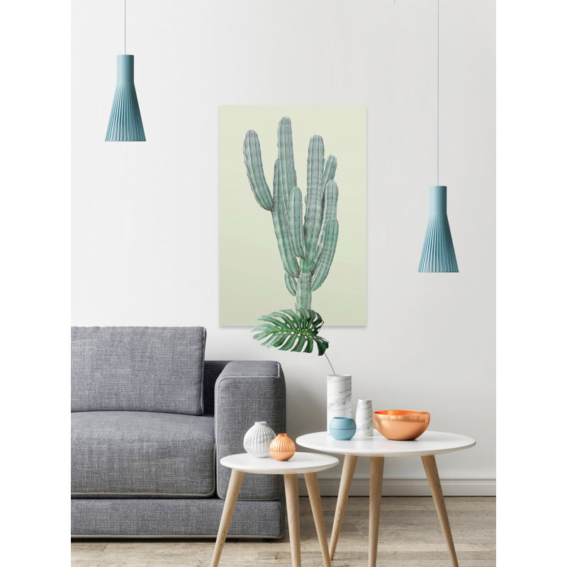 «Lone Cactus», reproduction de photo encadrée, Toile tendue, H 12 po x l 8 po x P 1,5 po