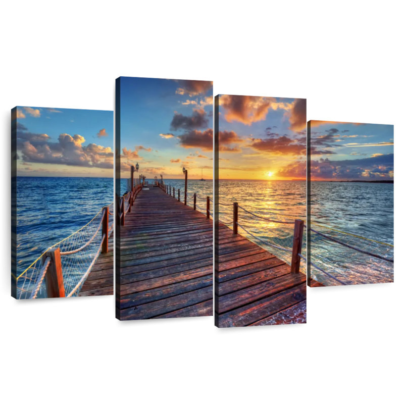 Dock At Sundown, 22'' H x 36'' W