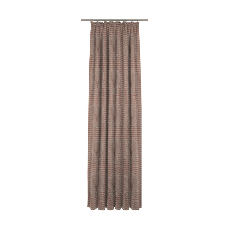 Devos Pencil Pleat Single Curtain, Opaque, 132cm Width x 225cm Drop, Brown/Grey