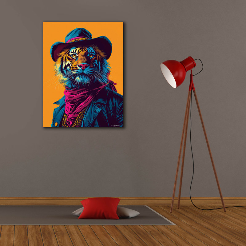 Toile épique «Western Tiger» par Momart, H 34 po x l 26 po x P 1,5 po
