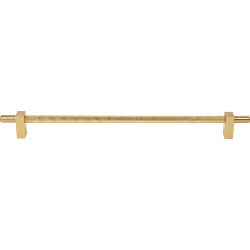 Larkin 3 Knurled Center Bar Pull, 3 3/4", Brushed Gold