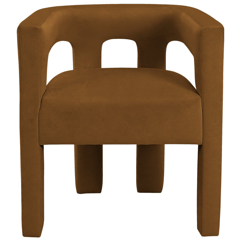 Iwinosa 18.5'' H Velvet Upholstered Armchair, Saddle Velvet