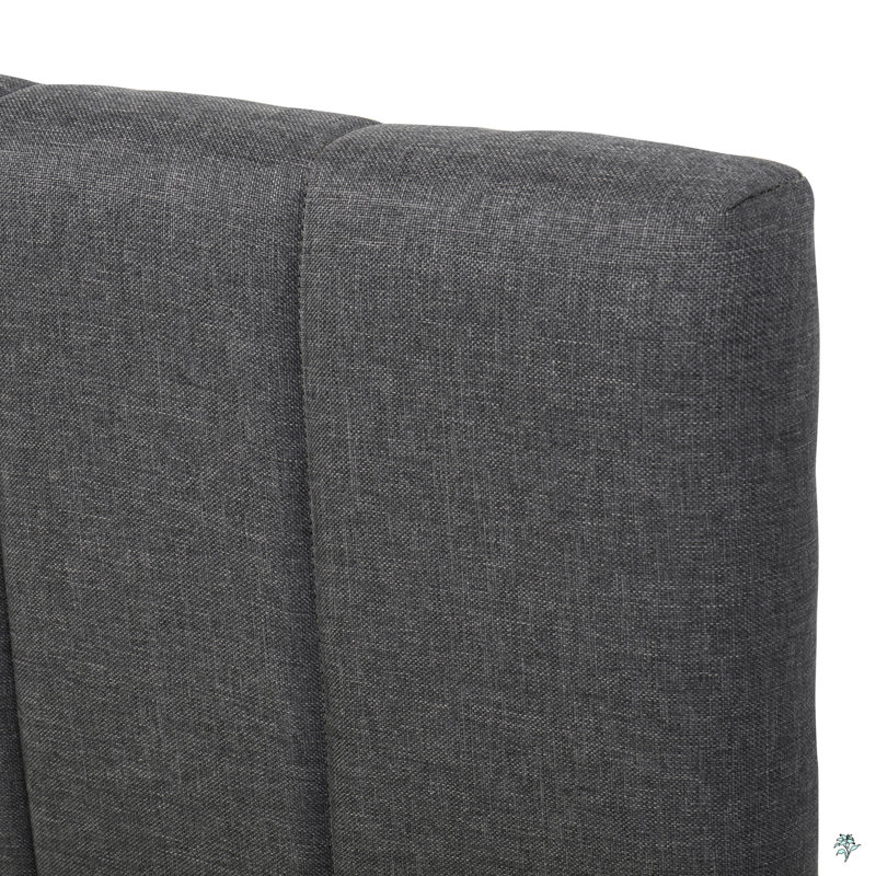 Lit plateforme tapissier simple avec lit gigogne et 3 tiroirs, tissu en lin