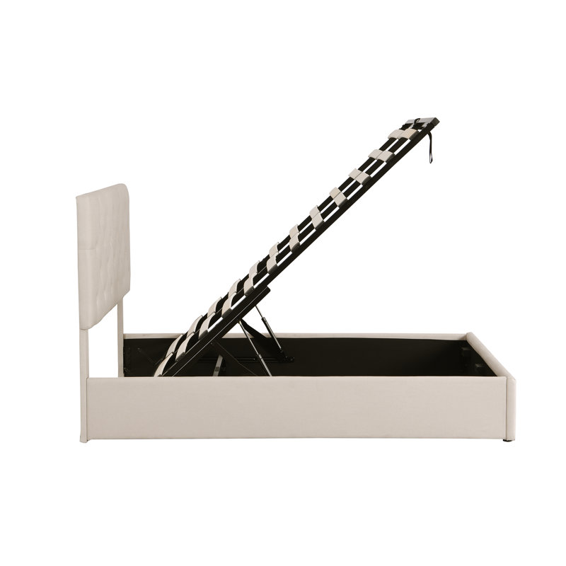 Lit escamotable avec rangement, Double, Beige