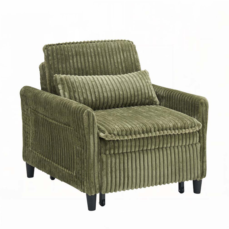 Fauteuil club en velours côtelé, Vert