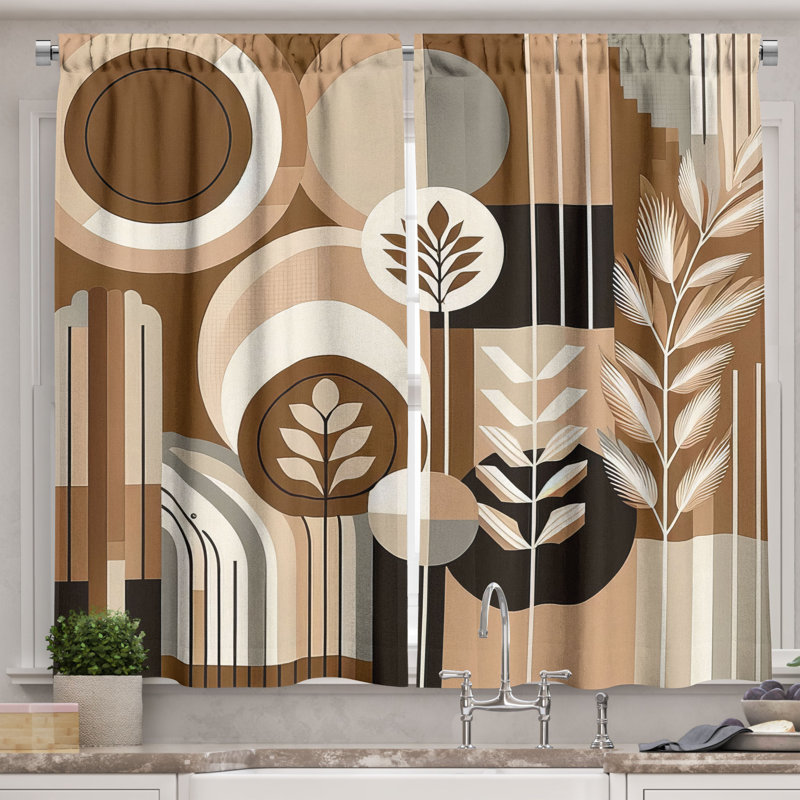 Monstera Kitchen Curtain, 55" W x 45" L