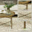 Table basse ronde 24 po en métal avec plateau martelé et table d'appoint vintage pour table d'appoint dorée-2035293303