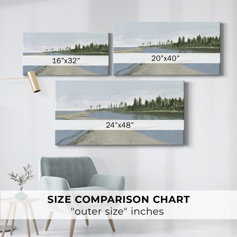 Tide Sands II - Toile tendue avec châssis - Prêt à accrocher, H 16 po x l 32 po