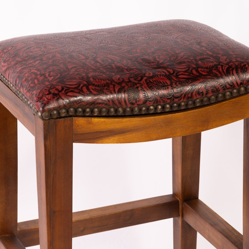 Platzer BR-200 Saddle, Bar Stool (30" Seat Height), Saddle Red Leaf