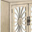 Armoire console au fini blanc antique - 2 portes rectangulaires effilées avec 1 tablette de rangement et portes avant en miroir assemblées: l 28 po x H 32 po x P 15 po