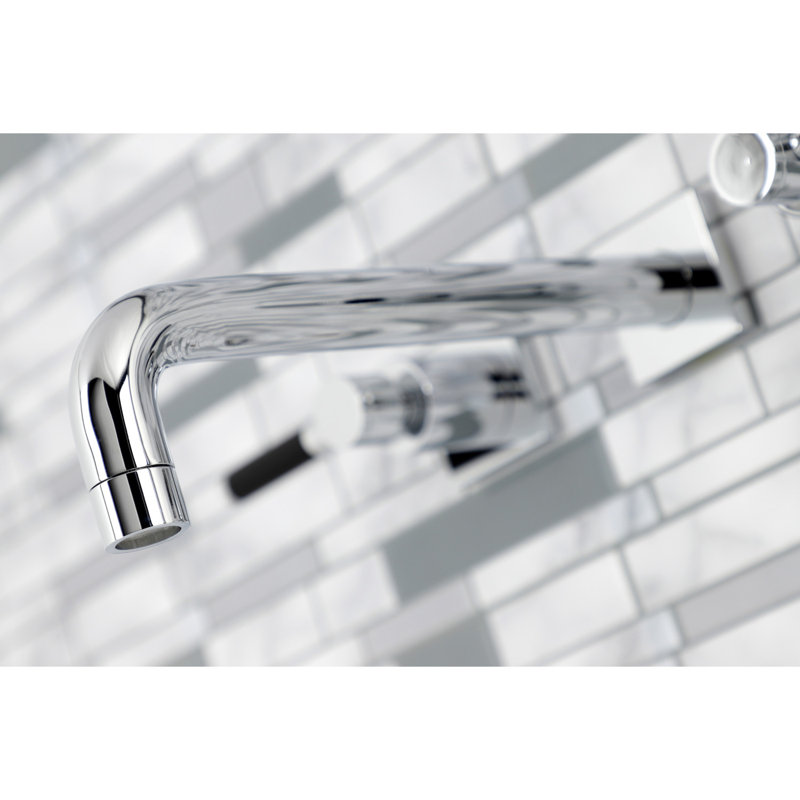 Kingston Brass Kaiser Two-Handle 3-Hole Wall Mount Roman Tub Faucet, Polished Chrome
