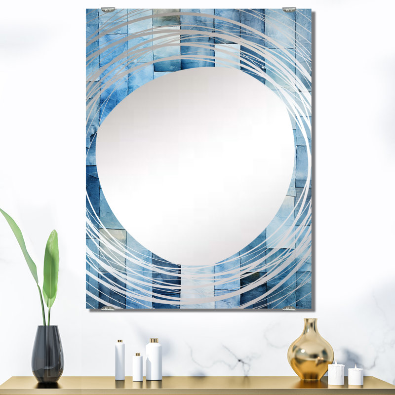 Dehart - Grand miroir mural à carreaux abstraits, 40 po x 30 po