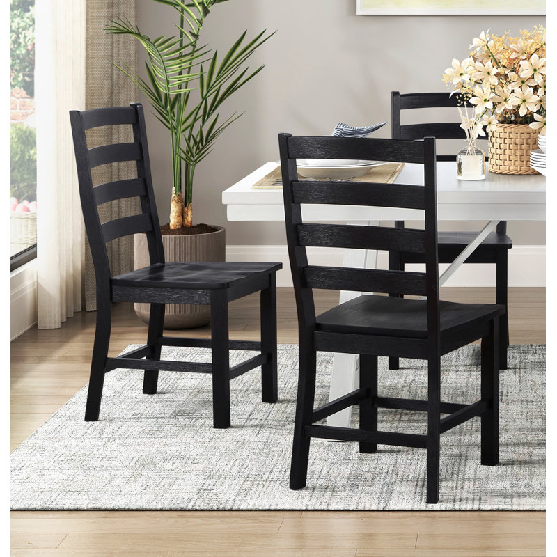 Ensemble de 2 chaises d'appoint en bois, Noir