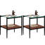 Table de bout moderne H 21,54 po, verre trempé et table fonctionnelle de l 15,2 po avec finition élégante-251482016-251482028