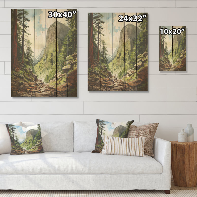 Majestic Giants Pine Tree - séquoia, art sur bois de pin naturel, H 32 po x l 24 po