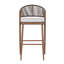 Ensemble de 2 tabourets de bar d'extérieur à structure en métal à hauteur d'assise 30,25 "avec dossier en PE en rotin-1295350791-1295350794