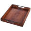 Plateau de service 17 x 12,2 pouces Acacia Table de service pour ordinateur portable avec poignées