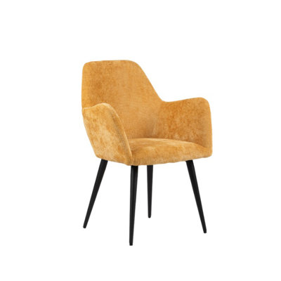 Berlin Modern Upholstered Dining Chair with Black Metal Legs