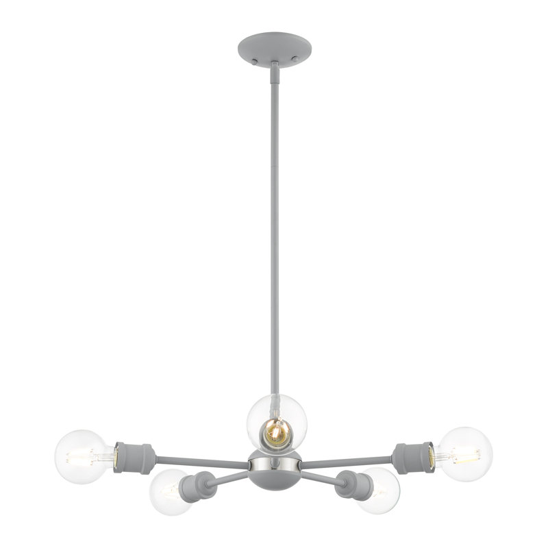Lustre sphérique Spoutnik à 5 lumières, Gris nordique