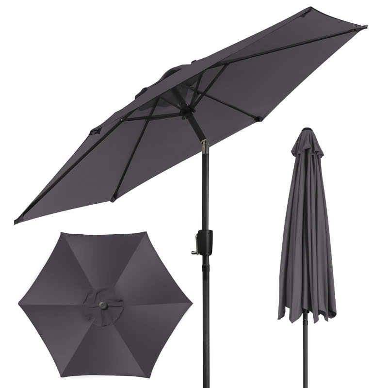 Cemil 225cm Market Parasol, Grey
