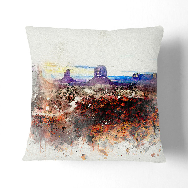 Monument Valley Cushion with Filling, 40cm H x 40cm W x 15cm D, Stone