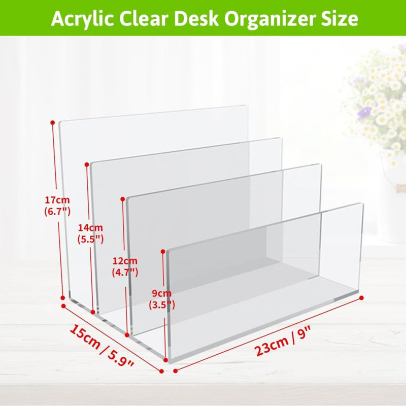 Inbox Zero 3 - Section Vertical Acrylic Desktop File Organizer ...