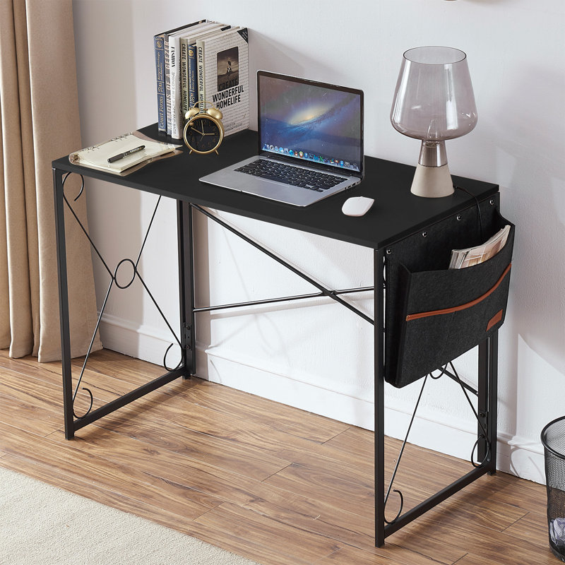 Keld Metal Base Computer Desk, Black