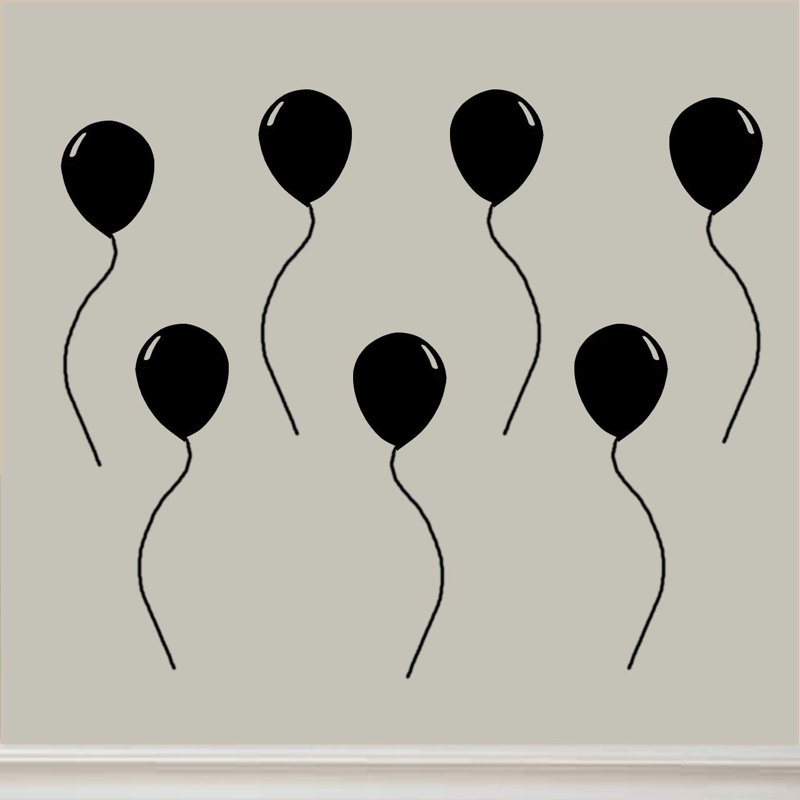 Décalcomanie murale en vinyle ballon Hunsicker, Noir