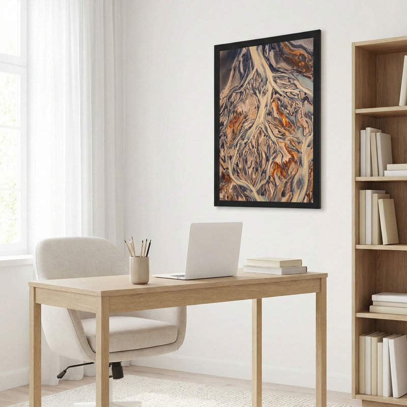 Art mural sur toile, "Tressé rivière en tons de terre", 18"H x 12"W