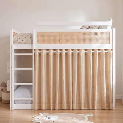 Lits superposés avec rangement, entièrement en bois MDF, style moderne en rotin pour la maison