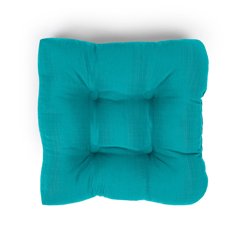 Reversible Seat Cushion With Hand Made Ring Stitch, Filled With White Virgin Polyester Fiber., Peacock