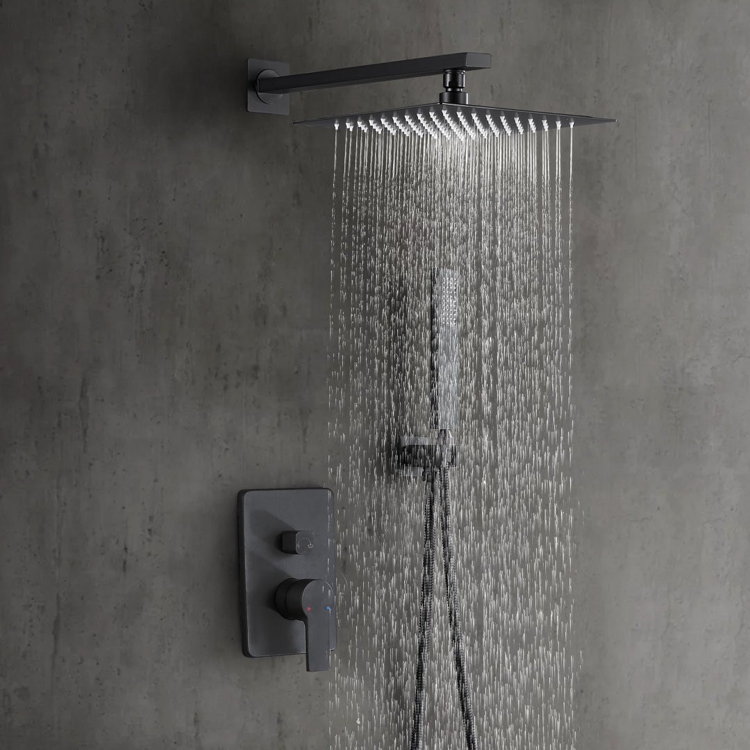 Wall Mounted Complete Shower System with Anti-Scald Pressure Balance Valve Designer Collection 