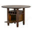 Table à hauteur de comptoir Flint, 54 po ronde, base piédestal de rangement brun