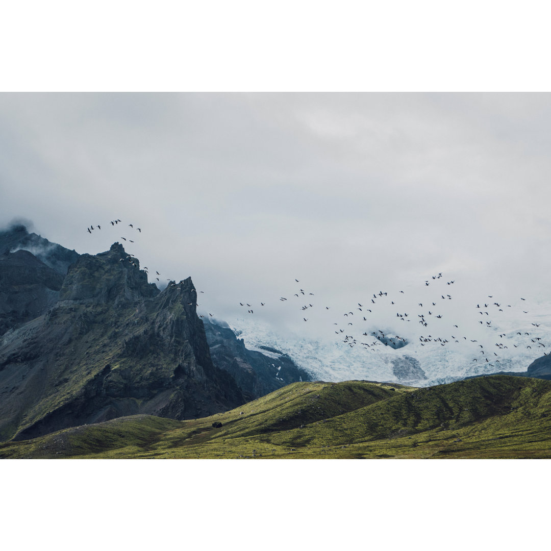 Scenic View Of Glacier In Mountains by Oleh_Slobodeniuk - No Frame Print on Canvas