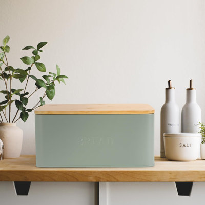Spacious Container Perfectly Stores Your Homemade Bread, English Muffins, Bagels, Quality Cutting Board Lid Keeps Your Bread Fresh