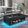 Bice Lift Top Coffee Table with RGB LED Light Strip, Hidden Compartment & Open Shelf
