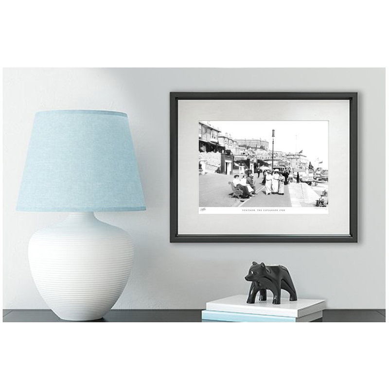 Yarmouth, The Square C1955 - Single Picture Frame Print, Light Grey/Black, 45cm H x 60cm W x 2.3cm D