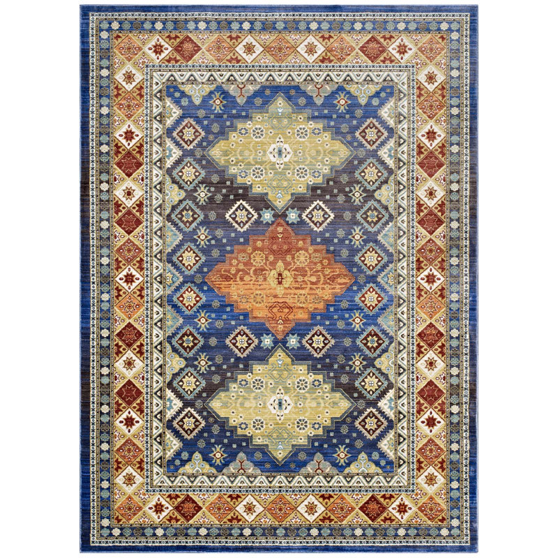 Tapis à motif de losanges délavé Atzi Southwestern par Modway, Rectangle 4 pi x 6 pi