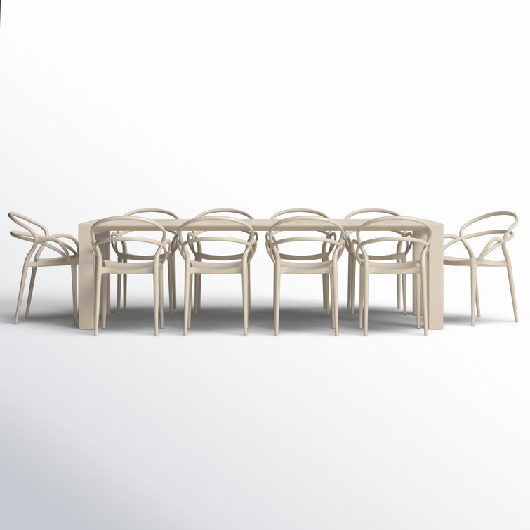Comet 39.37'' Rectangular 10 - Person Outdoor Dining Set