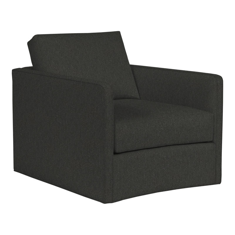 Wynne Swivel Chair, Perigold Aspen Flannel Charcoal