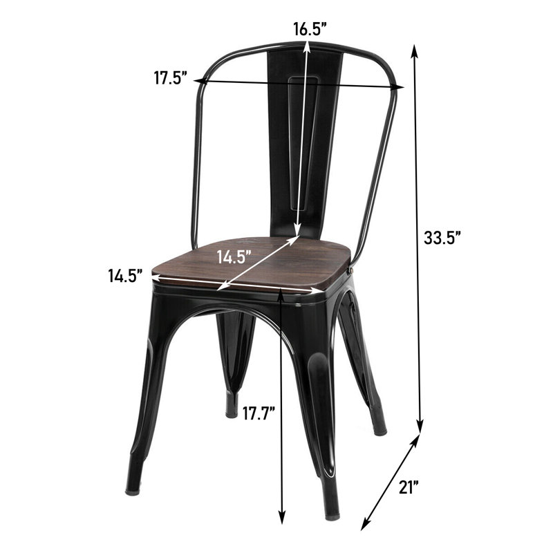 Chaise d'appoint à dossier à lattes en gris acier / brun Collins, Brun foncé / noir