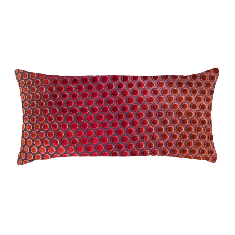 Dots Rectangle Velvet Pillow Cover & Insert, 7" x 15", Wildberry