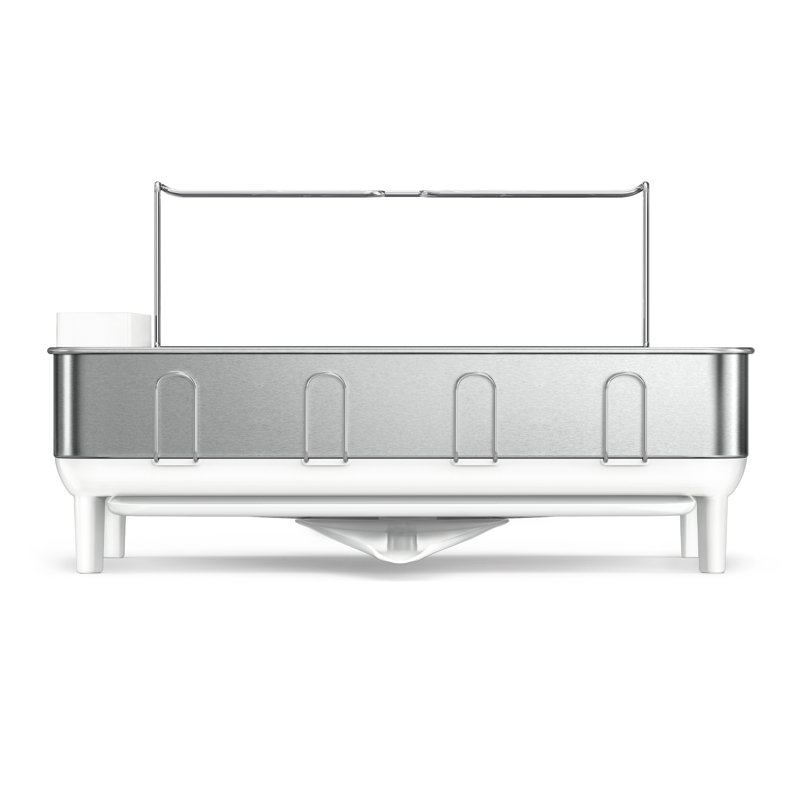 Simplehuman Kitchen Dish Drying Rack With Swivel Spout, Fingerprint-Proof Stainless Steel Frame