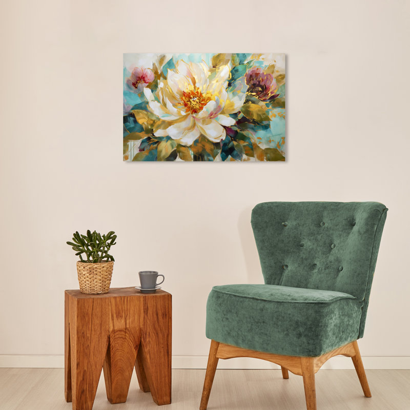Impression sur toile florale et botanique, H 16 po x l 24 po x P 0,8 po