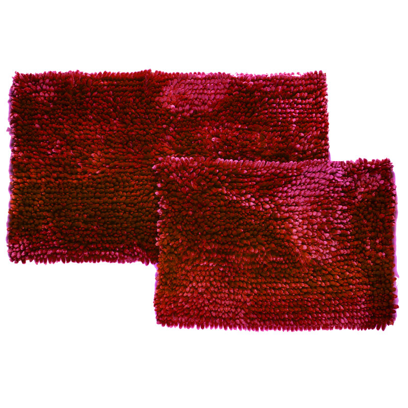Microfiber Non-Slip Bath Rug, Burgundy